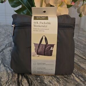 Tory Burch Charcoal Packable Weekender Bag